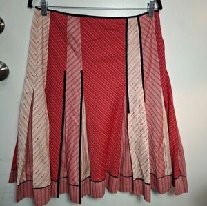 Elevens Anthropologie Red Stripe 100% Cotton Skirt New Condit. From 2004 Size 8